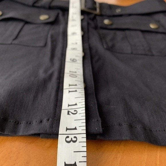 Charlotte Russe Button‎ Front Belted Micro Black Mini Skirt Super Short Y2K NWT - Picture 7 of 7